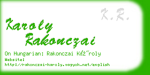 karoly rakonczai business card